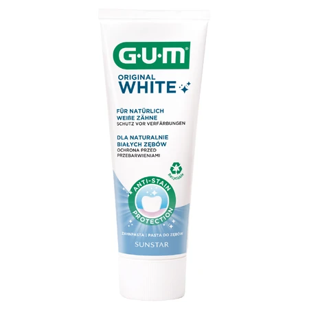 GUM Original White, pasta de dientes para restaurar el blanco natural, 75 ml
