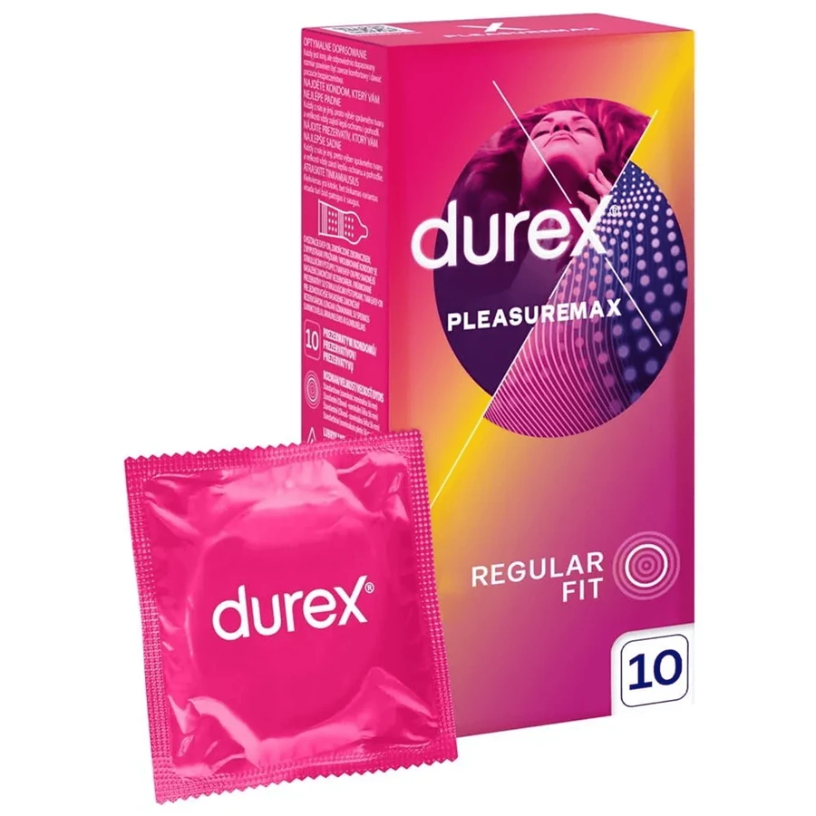 Durex Pleasuremax, gerippte Kondome mit Paspel, 10 Stück