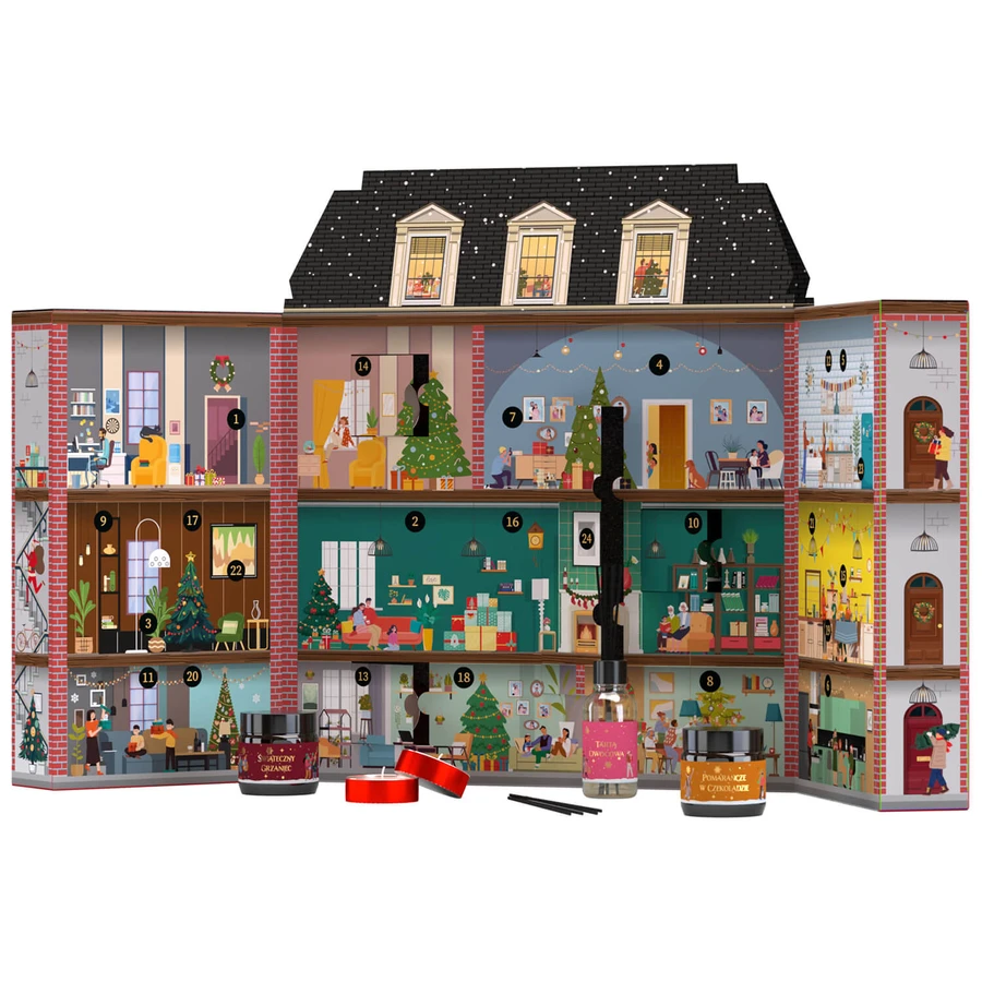 HiSkin Adventskalender Tenement Set, Kerzen, Diffusor, Streichhölzer