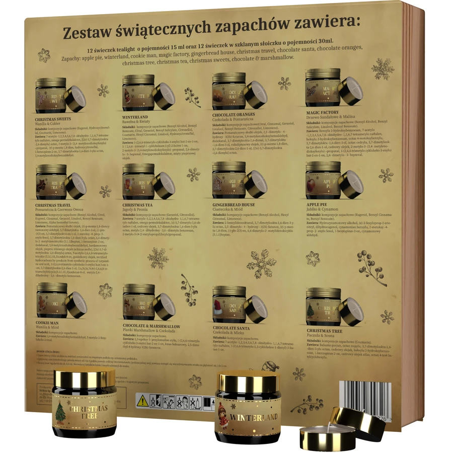 HiSKin Adventskalender Märchenbuch-Set, Sojakerzen