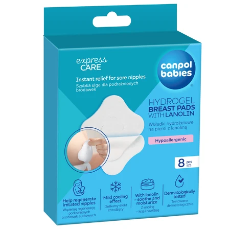 Canpol Babies, soothing hydrogel breast pads with lanolin, 8 pieces
