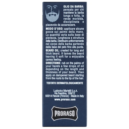 Proraso Blue, beard oil, azur lime, 30 ml