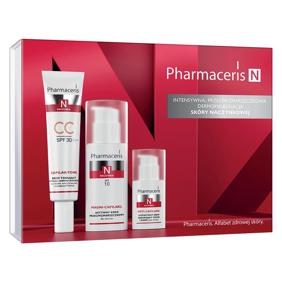 Set Pharmaceris N 2025, cremă tonică, SPF 30, 40 ml + cremă de față activă antirid, SPF 10, 50 ml + cremă intensivă pentru reducerea cearcănelor și a pungilor de sub ochi, 15 ml