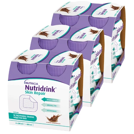 Nutridrink Skin Repair kit, Nährstoffpräparat, Schokoladengeschmack, 12 x 200 ml