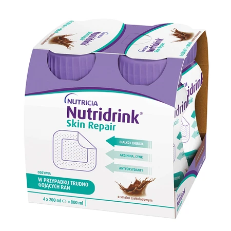 Nutridrink Skin Repair kit, Nährstoffpräparat, Schokoladengeschmack, 12 x 200 ml