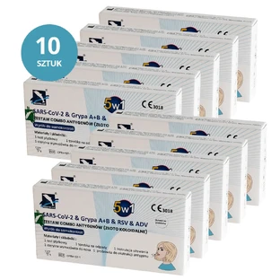 Deepblue 5en1, kit combinado de antígenos, SARS-CoV-2 & Gripe A/B & RSV & ADV, prueba de diagnóstico para 5 virus, 10 unidades
