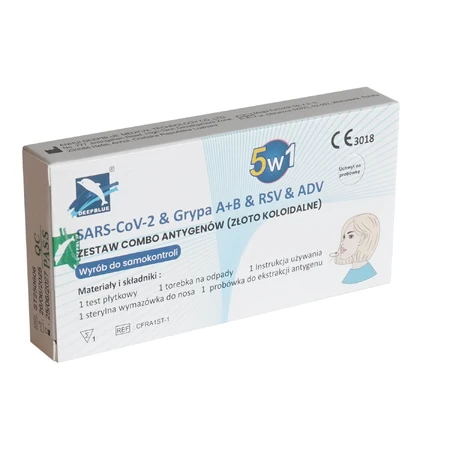 Deepblue 5en1, kit combinado de antígenos, SARS-CoV-2 & Gripe A/B & RSV & ADV, prueba de diagnóstico para 5 virus, 10 unidades