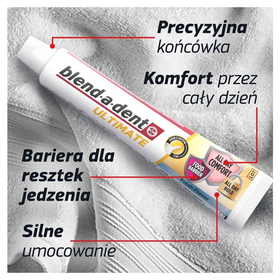 Blend-a-dent Ultimate Fresh, Crema adhesiva para prótesis dentales, 40 ml