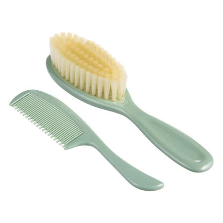 Canpol Babies Set, Bürste und Kamm mit weichen Borsten, ab Geburt, Gans, grün