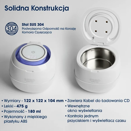 Zent Ultrasonic Cleaner, ultrasonic cleaner with UV lamp for orthodontic trays, dentures, braces