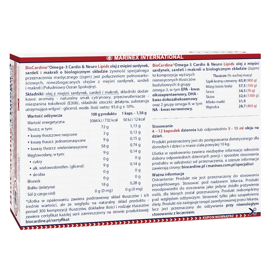 BioCardine Omega-3 Cardio&Neuro Lípidos, 60 cápsulas