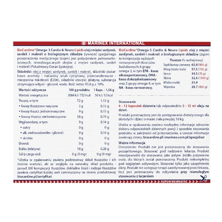 BioCardine Omega-3 Cardio&Neuro Lípidos, 60 cápsulas