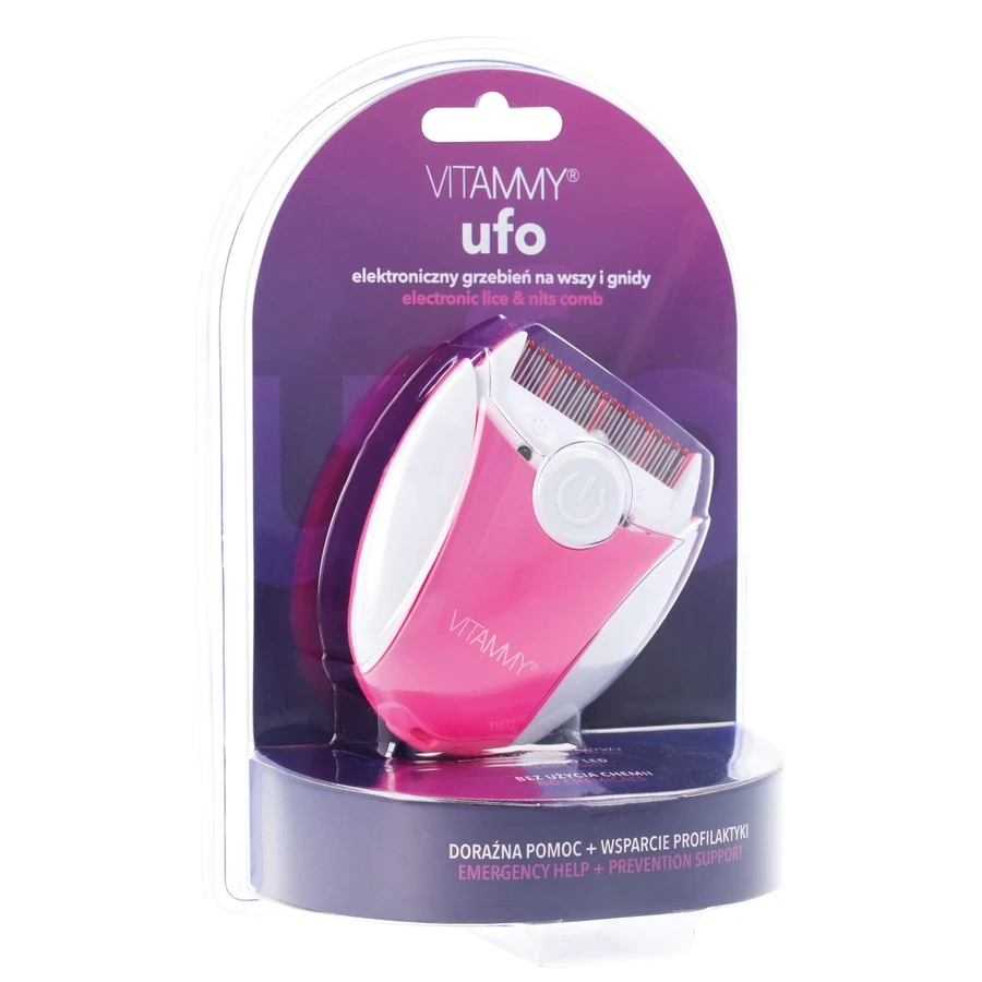 Vitammy Ufo, elektronischer Läuse- und Nissenkamm, rosa, 1 Stück
