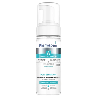Pharmaceris A Puri-Sensilium, mousse nettoyante apaisante pour le visage et le contour des yeux, 150 ml