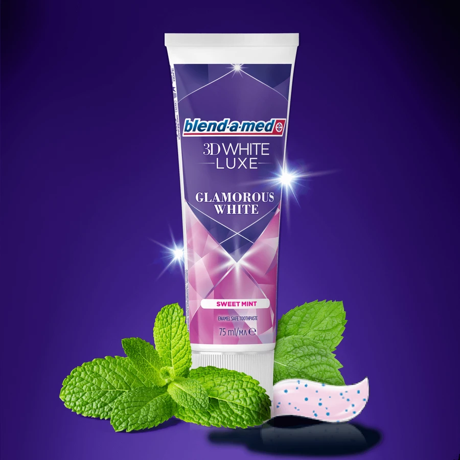 Blend-a-med 3D White Luxe, tandpasta, Glamorous White, 75 ml