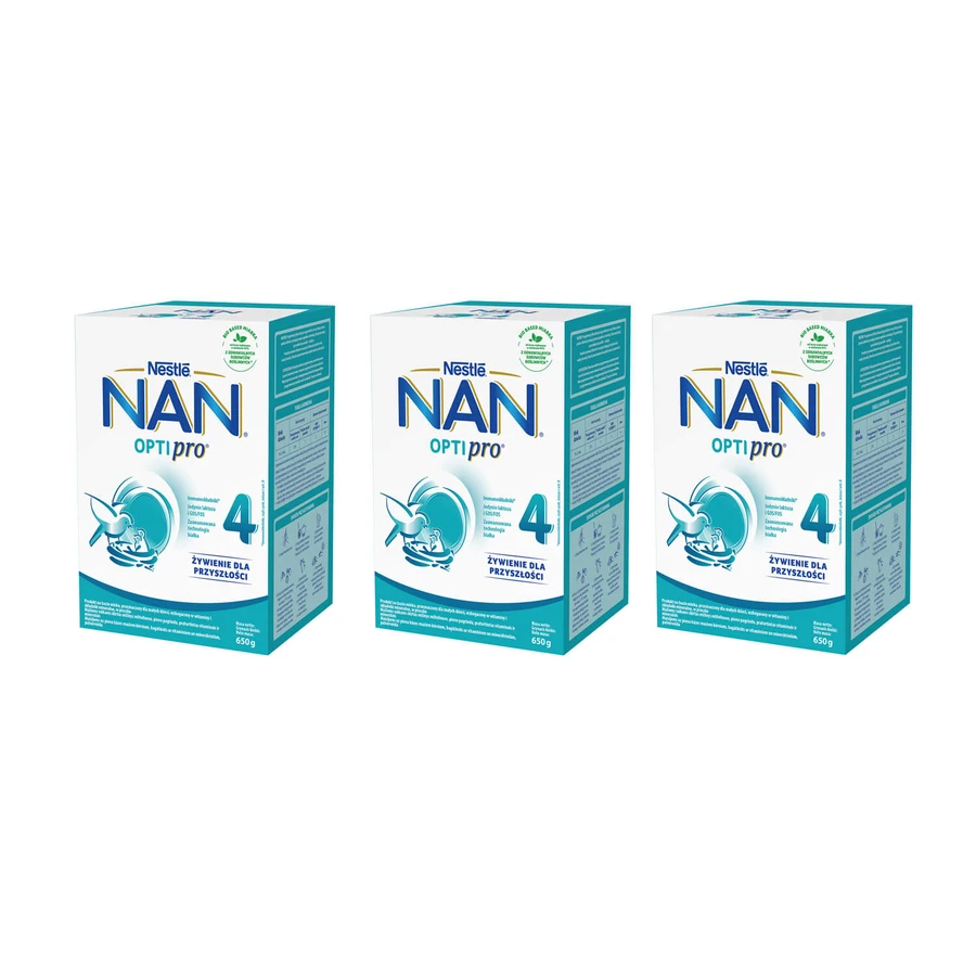 Set Nestle NAN Optipro 4, Junior modifizierte Milch für Kinder ab 2 Jahren, 3 x 650 g