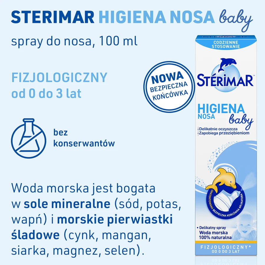Sterimar Baby Higiene Nasal, spray nasal fisiológico de 0 a 3 años, 100 ml