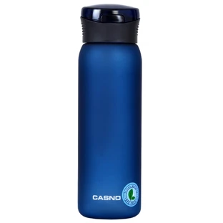 Casno, bouteille en tritan Colorado avec paille, bleue, 600 ml