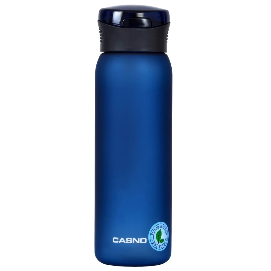 Casno, bouteille en tritan Colorado avec paille, bleue, 600 ml