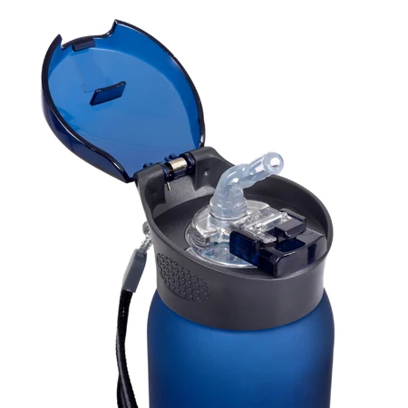 Casno, bouteille en tritan Colorado avec paille, bleue, 600 ml