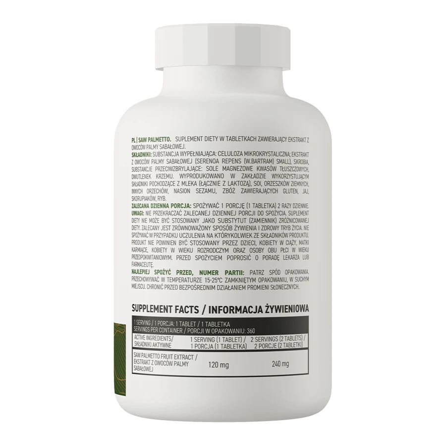 OstroVit Palma de Sabal, vegetal, 360 comprimidos