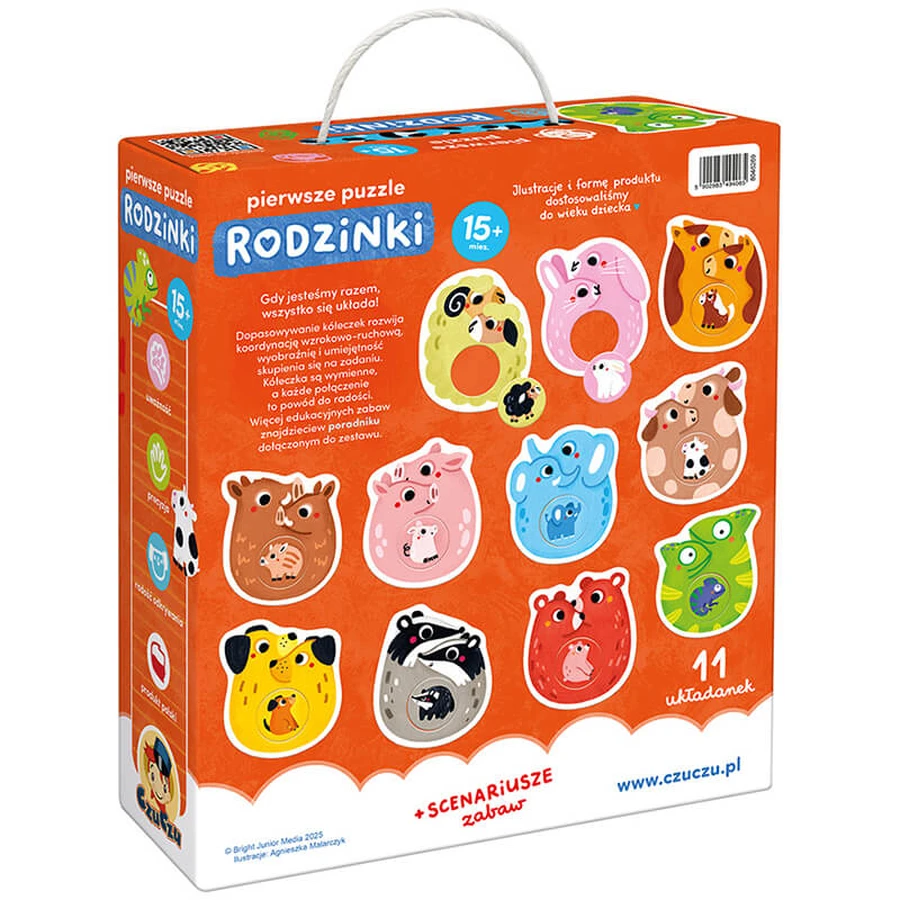 CzuCzu First Puzzle Families, puzzle-uri pentru copii, de la 15 luni, 22 elemente