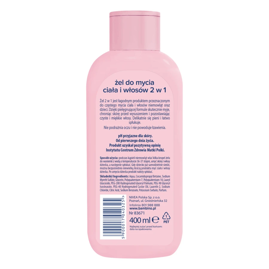 Bambino, wasgel voor lichaam en haar 2in1, vanaf de eerste dag van het leven, 400 ml