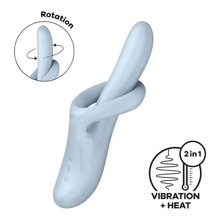 Satisfyer Heat Flex 4, vibrateur chauffant pour la stimulation du point G, bleu, 1 pièce