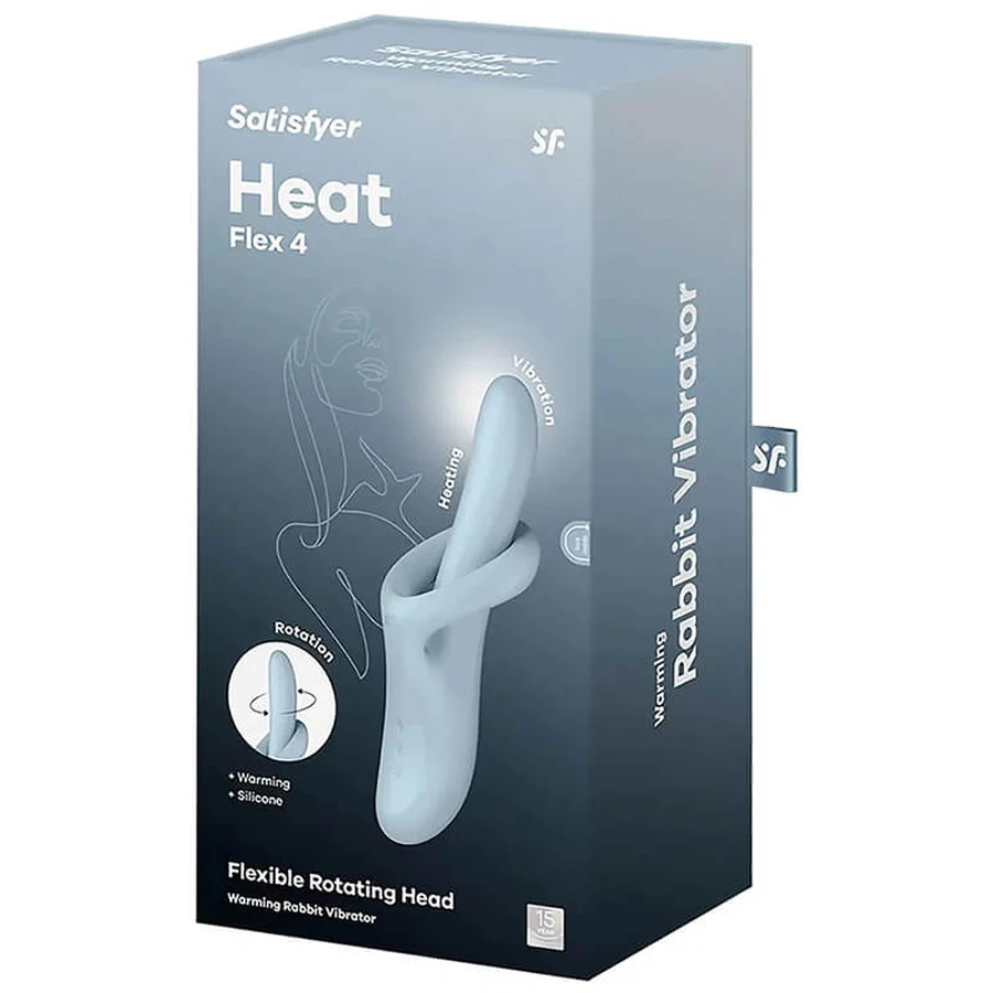 Satisfyer Heat Flex 4, vibrateur chauffant pour la stimulation du point G, bleu, 1 pièce