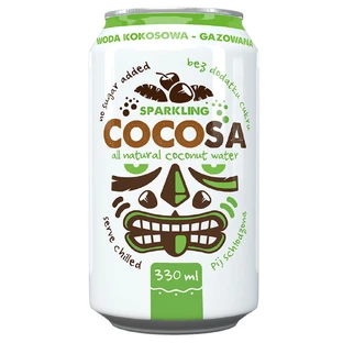Diet-Food Cocosa Sparkling Coconut Water, agua de coco carbonatada, 330 ml