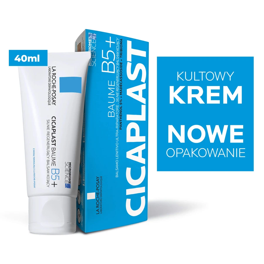 La Roche-Posay Kit Cicaplast Baume B5+, beruhigende regenerierende Lotion, 40 ml + Effaclar DUO+M, feuchtigkeitsspendende Aknecreme, 40 ml + Mini-Produktbox gratis