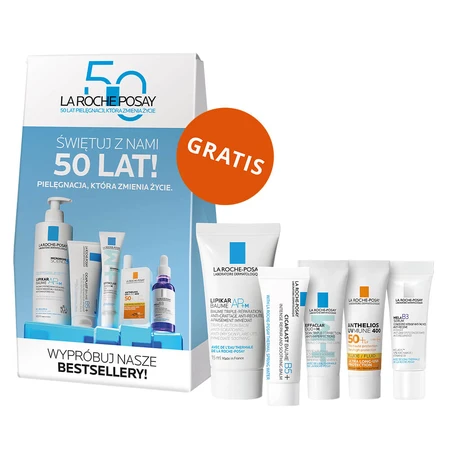La Roche-Posay Kit Cicaplast Baume B5+, beruhigende regenerierende Lotion, 40 ml + Effaclar DUO+M, feuchtigkeitsspendende Aknecreme, 40 ml + Mini-Produktbox gratis