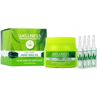 Wellness Premium Products Intensief, hydraterend masker voor alle haartypes, 500 ml + 4 ampullen x 10 ml gratis