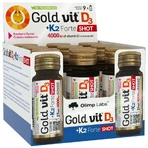 Olimp Gold-Vit D3 + K2 Forte Shot, fiolă de sticlă, aromă de zmeură, 9 x 25 ml