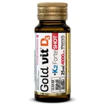 Olimp Gold-Vit D3 + K2 Forte Shot, fiolă de sticlă, aromă de zmeură, 9 x 25 ml