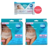 Set Canpol Babies, slip postnatali traspiranti 2 in 1, con assorbente, monouso, taglia S/M, 2 x 5 pezzi + salviette umidificate, 60 pezzi in omaggio