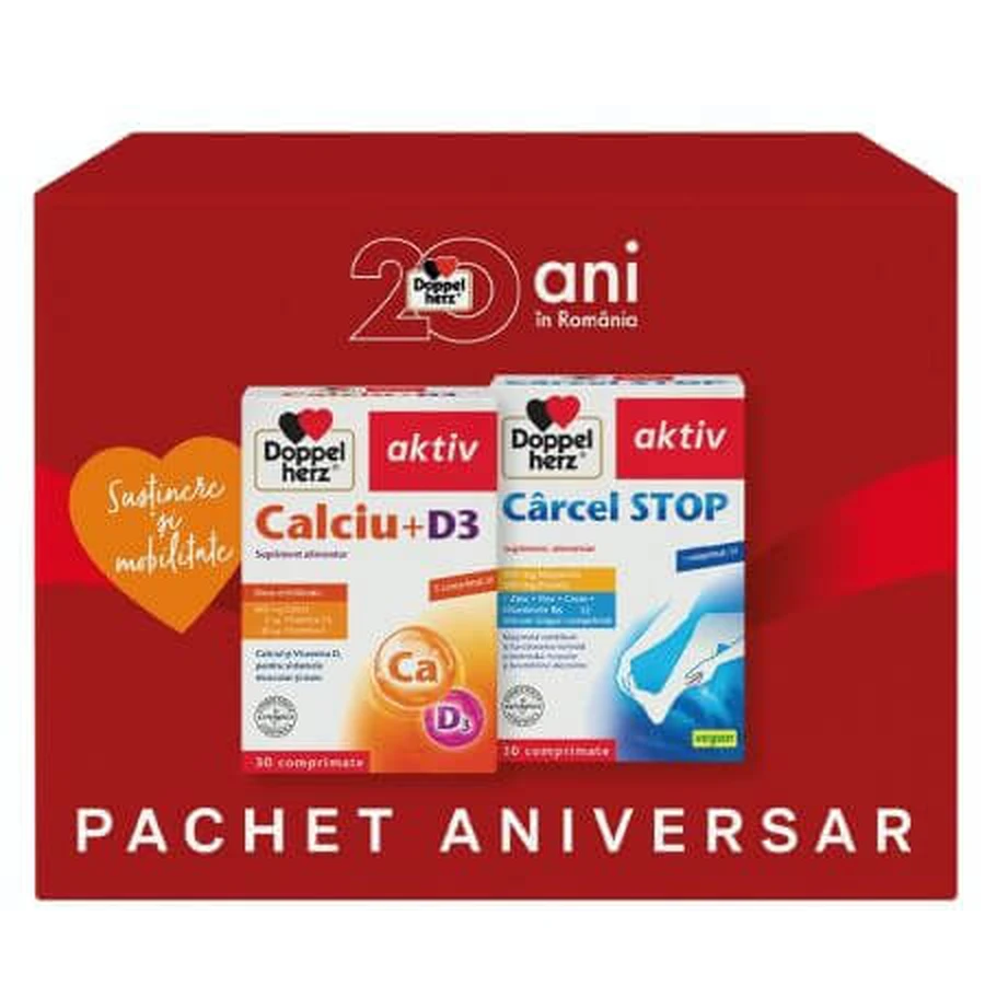 Envase Calcio + D3 Aktiv 30 comprimidos + Carcel Stop 30 comprimidos, Doppelherz