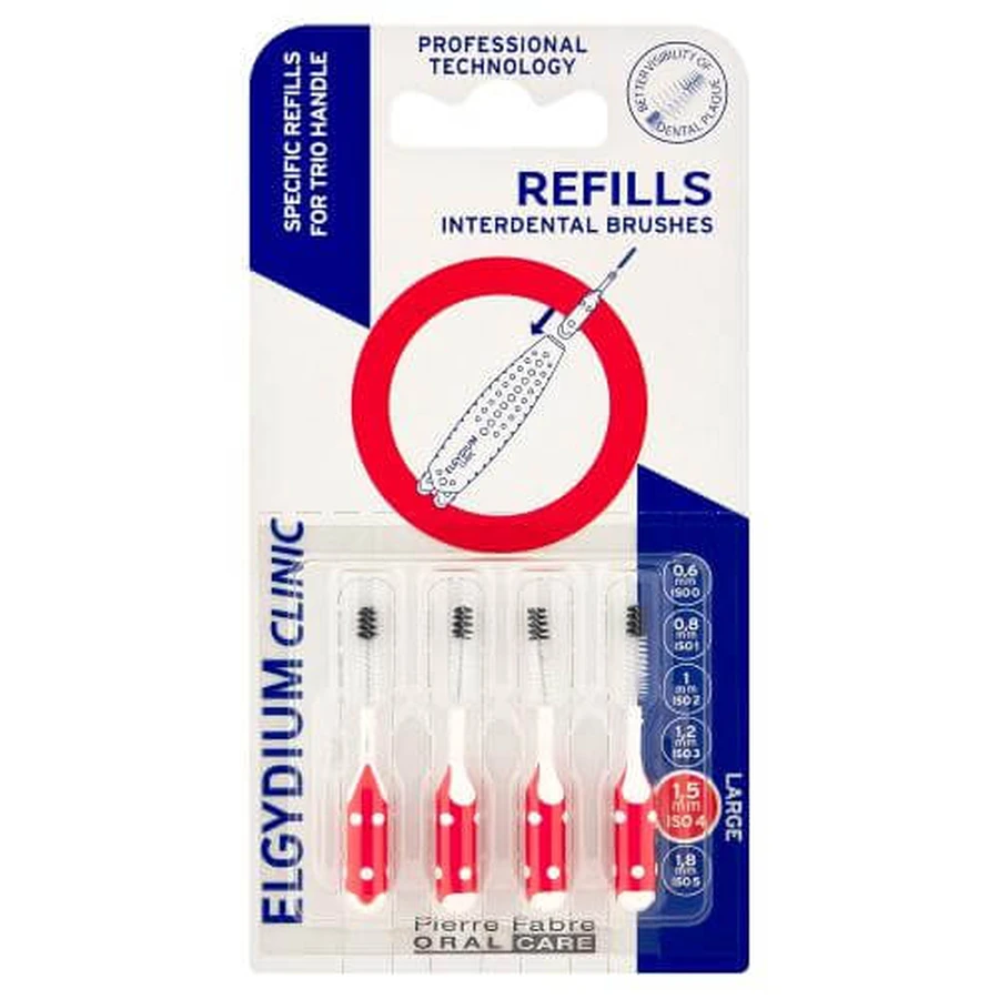 Elgydium Clinic Refills recambios de cepillo interdental 1,5 mm, 4 uds.