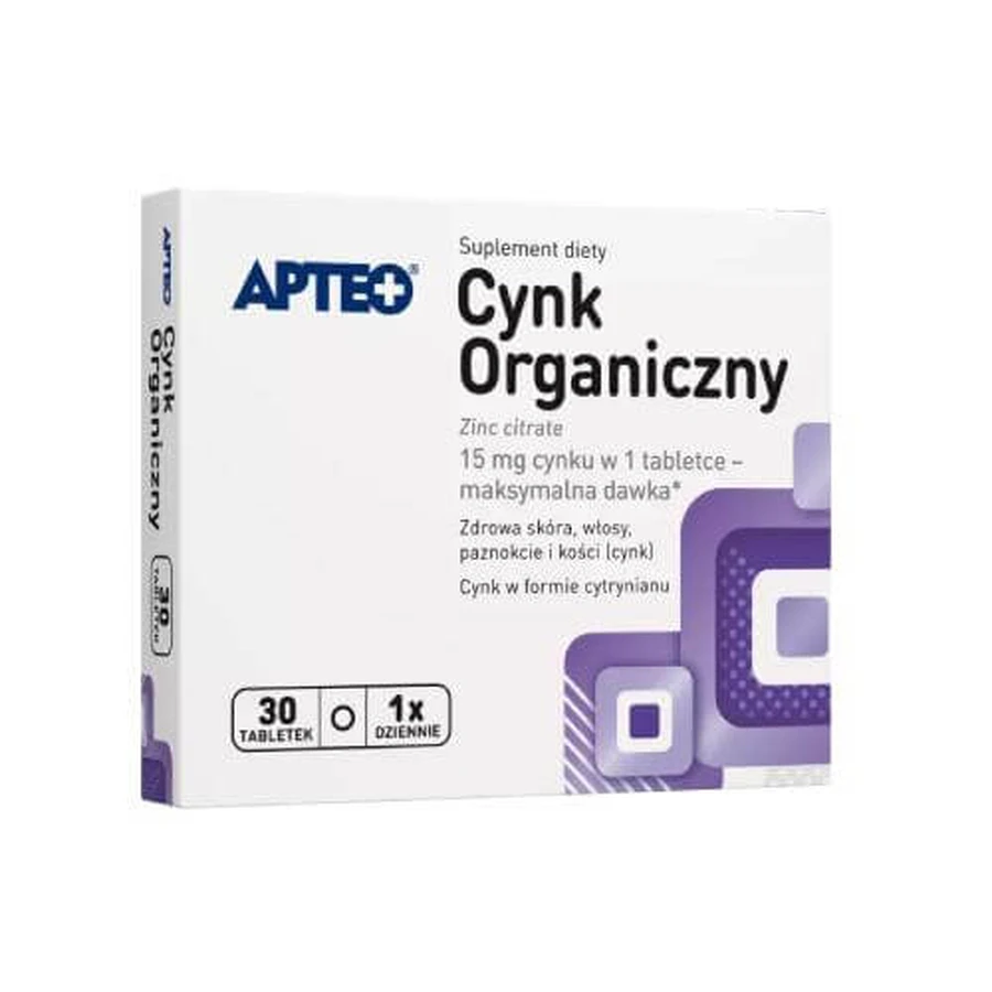 APTEO Organic Zinc, 30 tablets