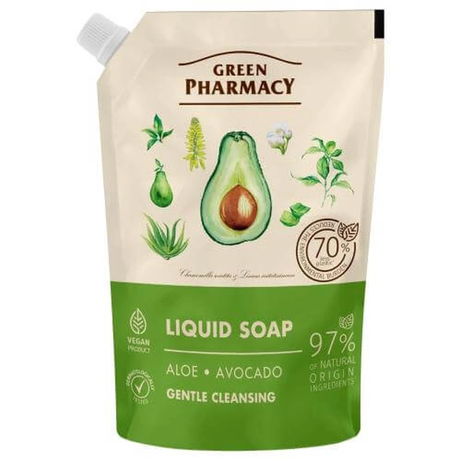 Green Pharmacy Aloe Vera and Avocado Liquid Soap (stock), 460 ml