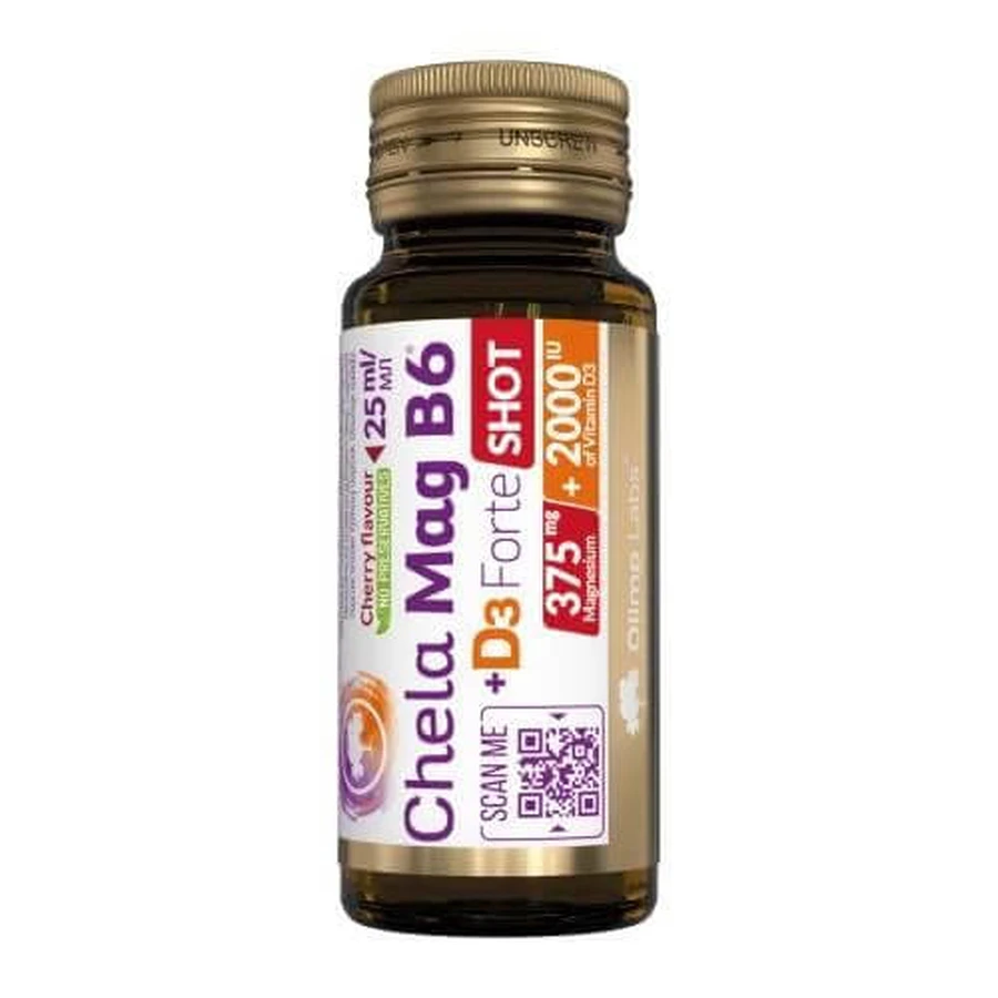 OLIMP CHELA-MAG B6+D3 Forte Shot, sabor cereza, 25ml