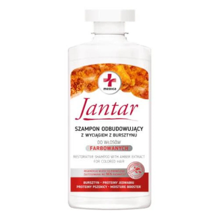 JANTAR MEDICA Shampooing réparateur pour cheveux colorés à l'extrait d'ambre, 330 ml