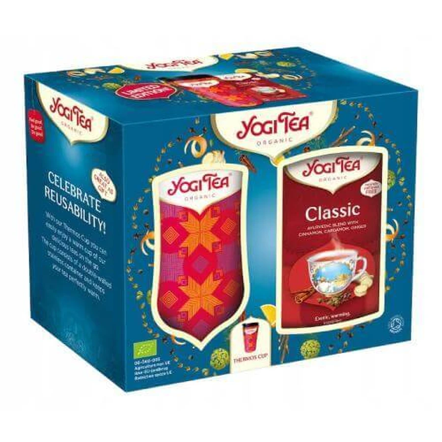 YOGI TEA Juego de tazas térmicas con té Classic, 17x2.2g FECHA CORTA 30.11.2025