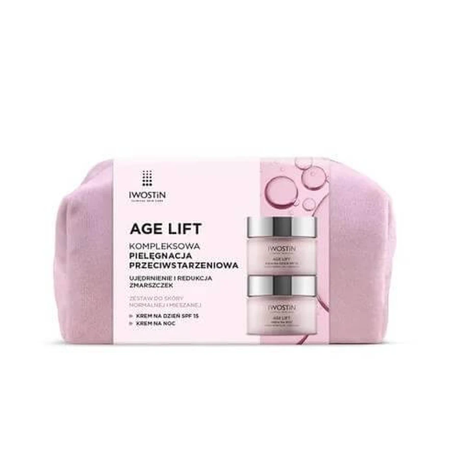 IWOSTIN Age Lift Cosmetic Set für normale und Mischhaut Tagescreme SPF 15, 50ml + Nachtcreme, 50ml