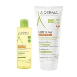 A-Derma Exomega Control Set Anti-kras emolliërende lotion, 200 ml + Douche emolliërende olie, 50 ml