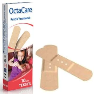 First aid patches, Tekstil, 72x19 mm, 10 pieces, Octacare