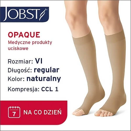 JOBST OPAQUE long compression knee socks CCL1 natural, size 6 OP