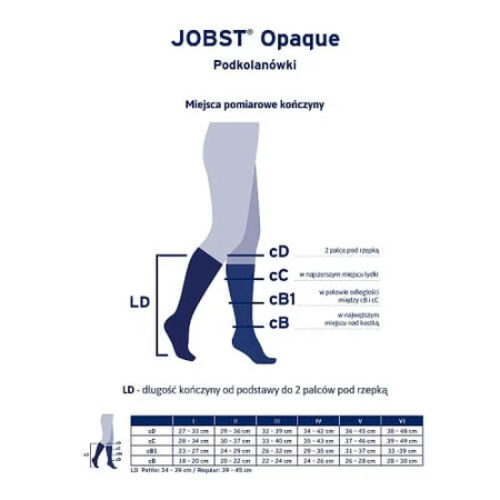 JOBST OPAQUE long compression knee socks CCL1 natural, size 6 OP