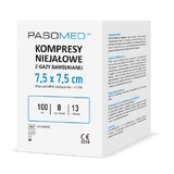 Pasomed unsterile, 8-lagige, 17-fädige Kompressen 7,5 cm x 7,5 cm, 100 Stück