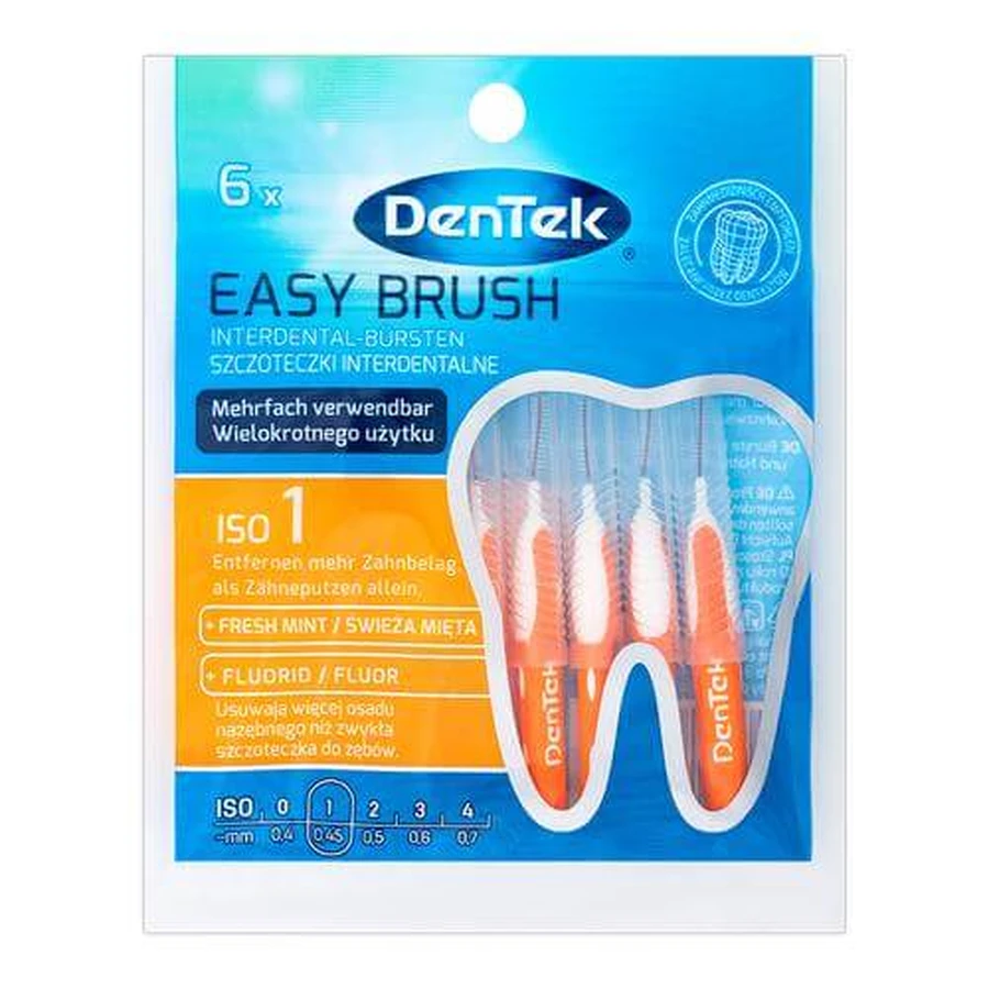 DENTEK Cepillos interdentales Easy Brush tamaño 1, 6pcs